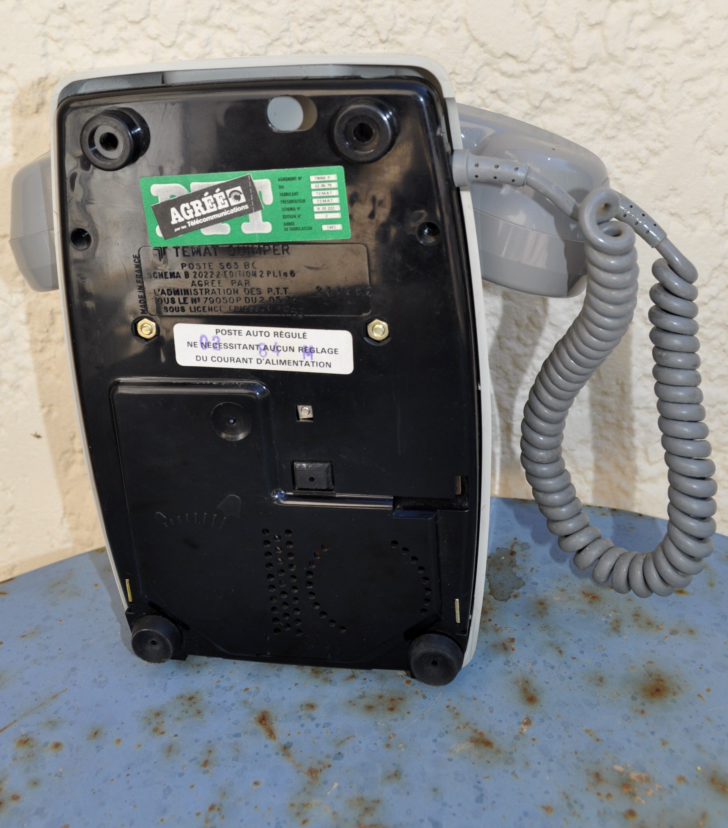 Wall grey vintage phone