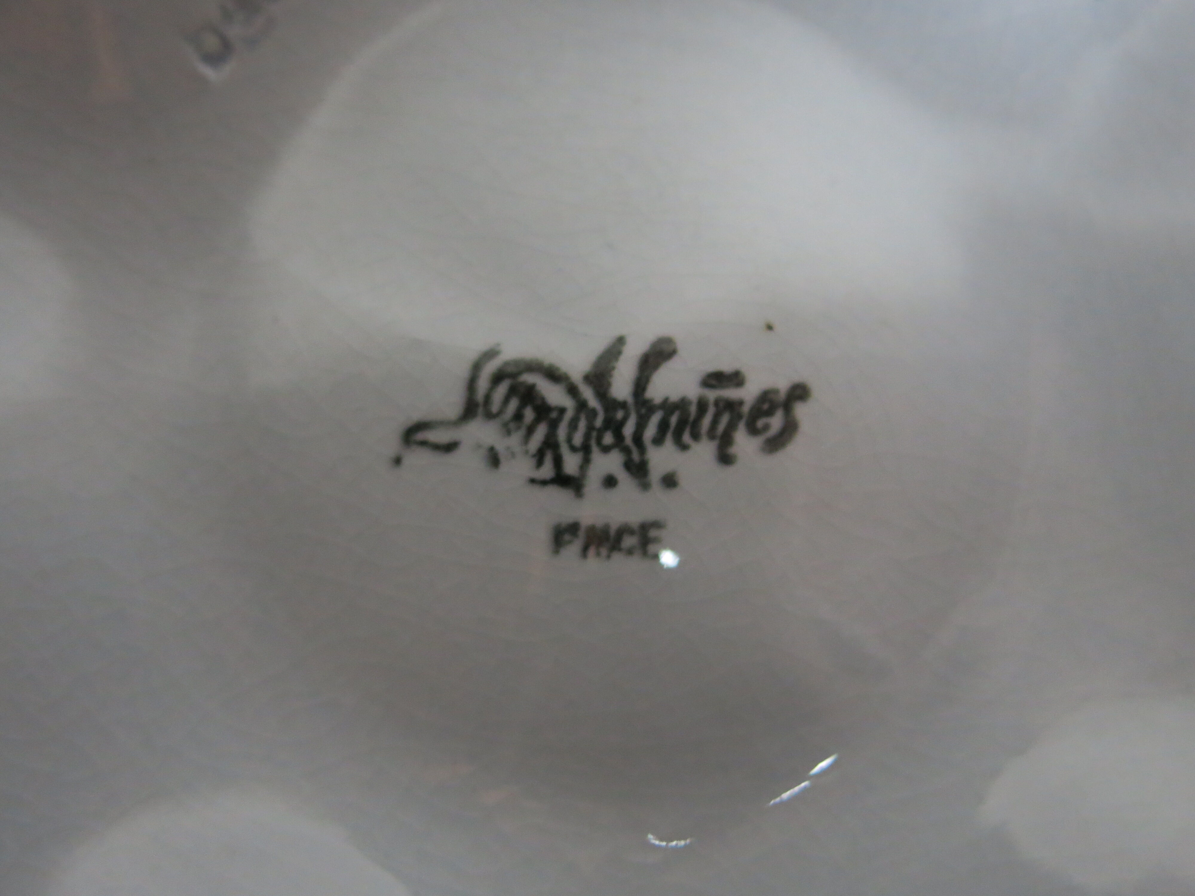 4 plates with blue oyster Sarreguemines