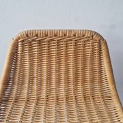 Low model stool of wicker and metal by Rohé Noordwolde, The Netherlands 1960's
