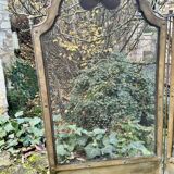 Antique brass fireplace screen
