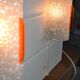 2 orange perspex and plexiglass wall lights from the 60s-70s.