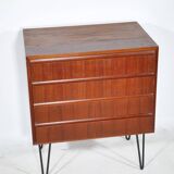 Buffet d'Erich Stratmann, tiroirs en teck, armoire en épingle à cheveux, années 1960