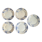 Set de 5 assiettes à dessert Empire Works Stoke on Trent série "Zephyr”
