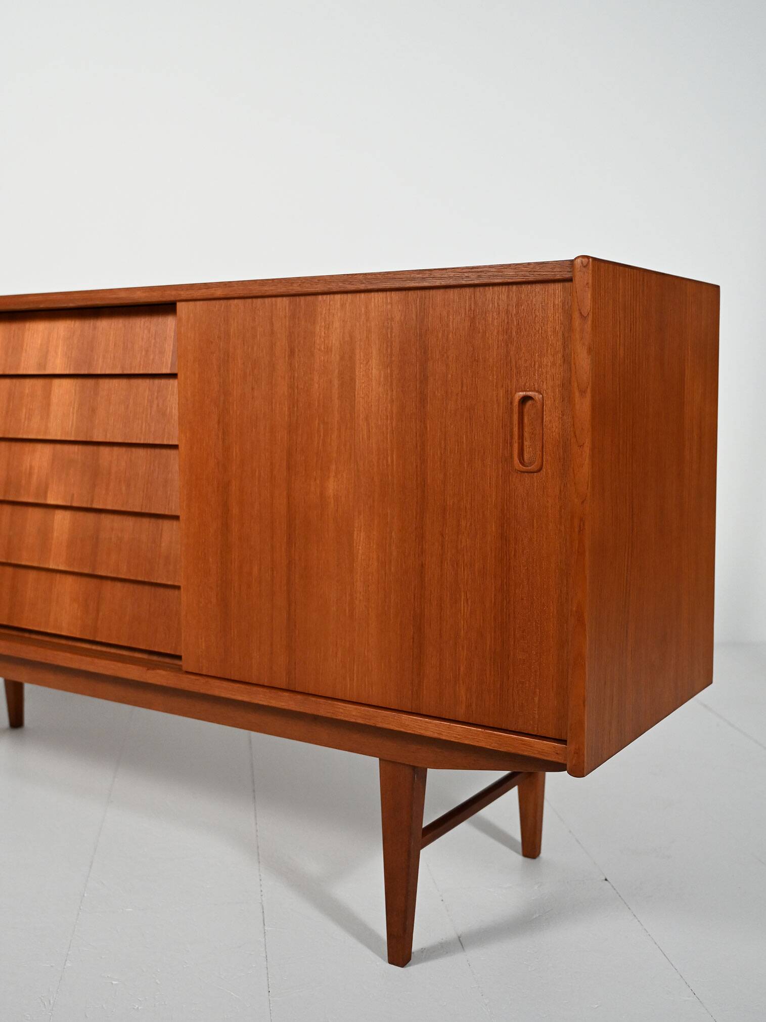 Scandinavian sideboard with louvered drawers, 1950s/60s