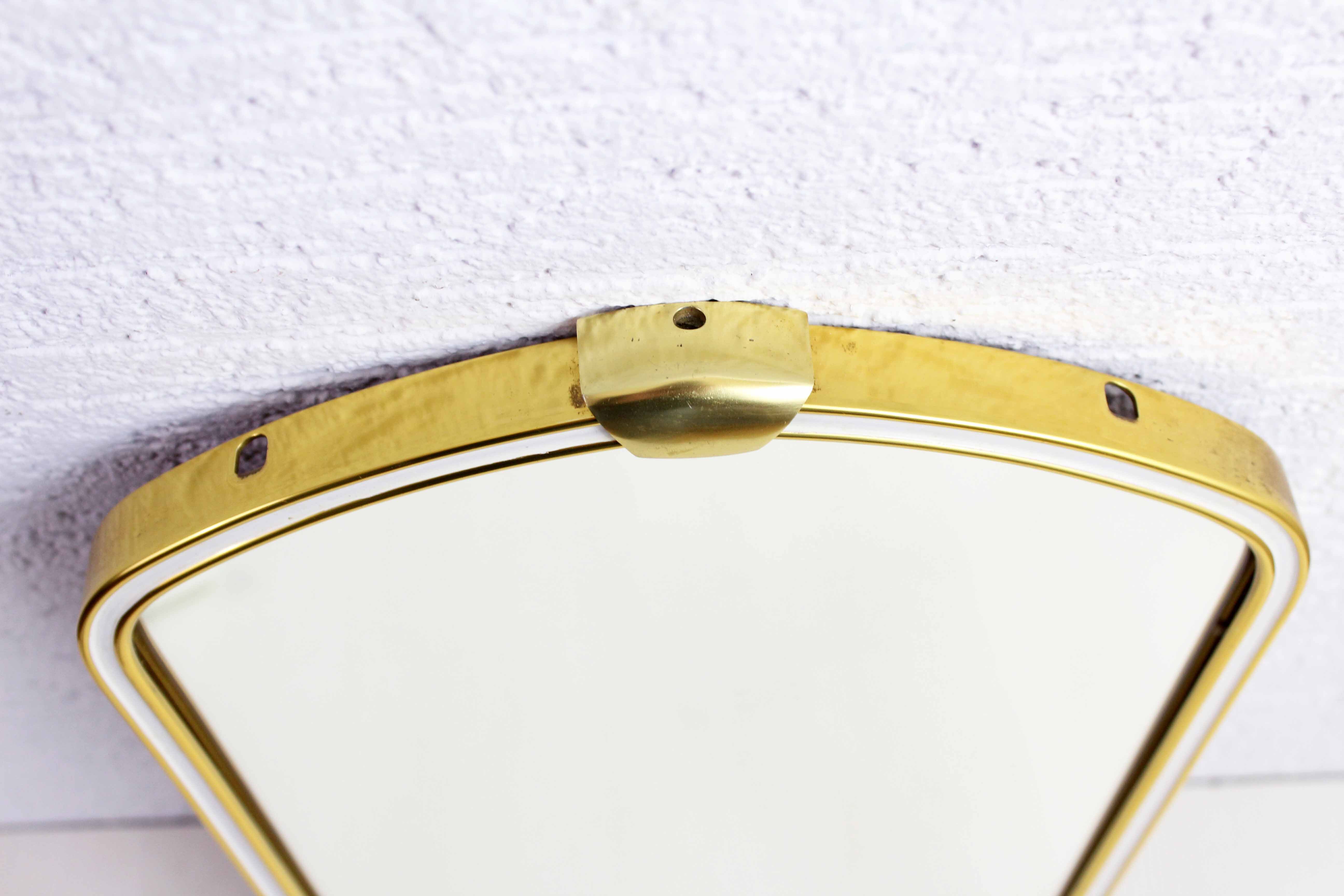 Freeform brass mirror, 42x28 cm