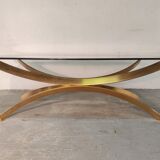 Golden metal coffee table, 70s