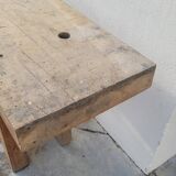 Carpenter's workbench in old solid oak - 2m50