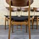 4x 60s 70s Teak Dining Room Chairs Danish Modern Design