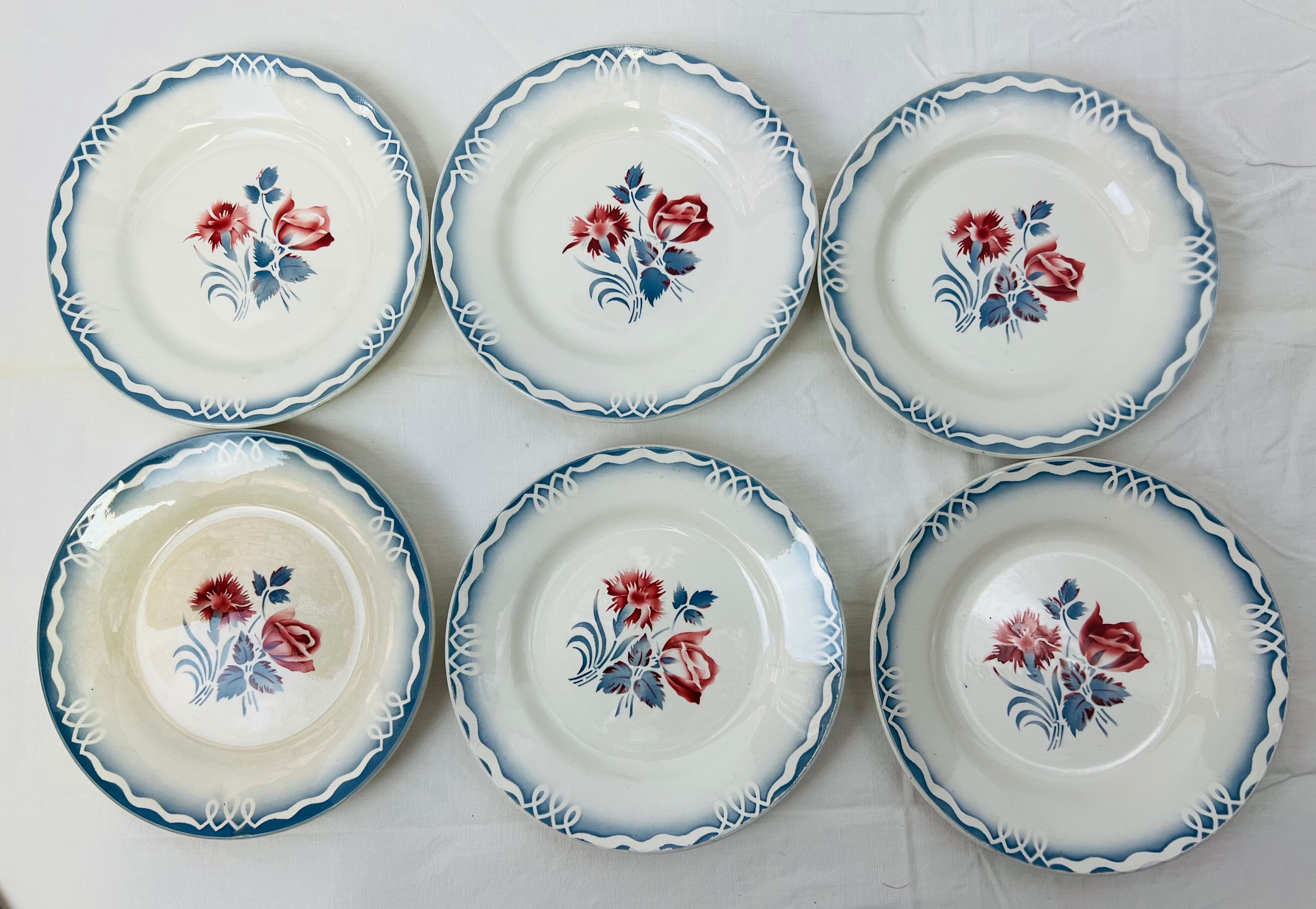 6 Digoin Marinette dessert plates