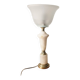 Neo-Empire style table lamp in alabaster and brass - V-shaped tulip shade