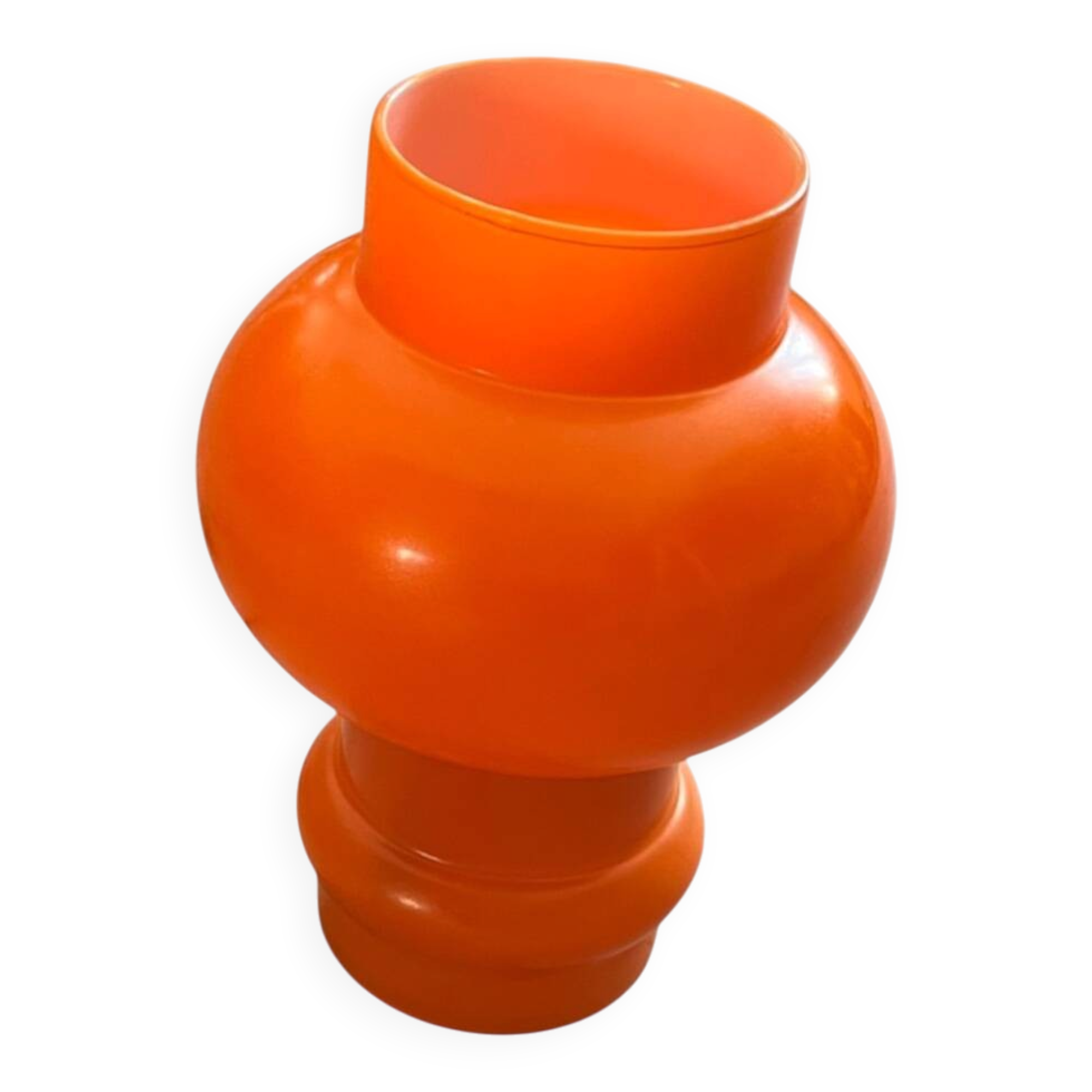 Lampe de table globe en verre opaline orange