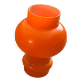 Orange opaline glass globe table lamp