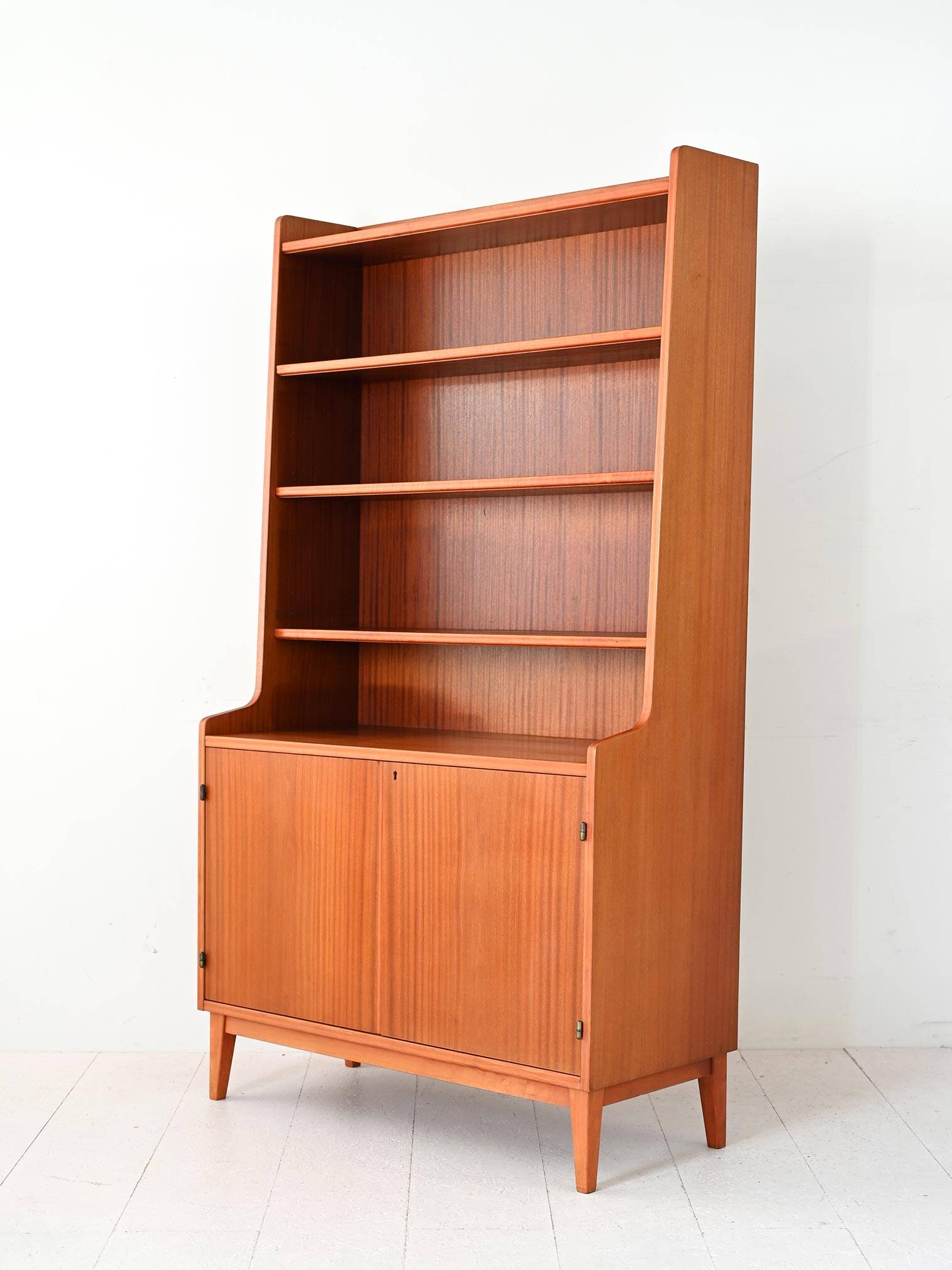 Swedish teak bookcase with hinged doors