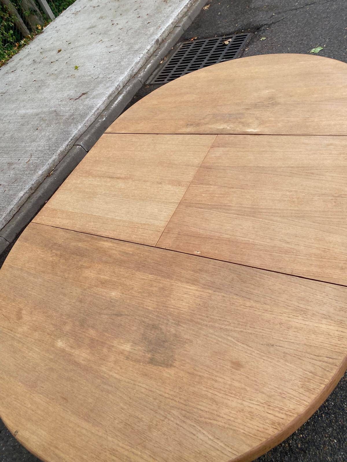 Authentic Scandinavian dining table BAUMANN stripped in teak 1960