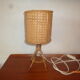 Wicker rattan bedside lamp 1960
