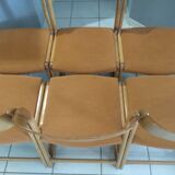 Suite of 6 Baumann Chairs model 1970 Sleigh