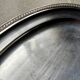 Oval silver-plated metal dish with palmette motif