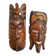 Pair of African wooden masks, vintage decoration, wooden African masks, 70s/80s