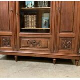 Antique Art Nouveau walnut bookcase