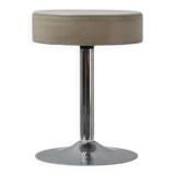 Vintage Mid-century design stool in chrome with white leather seat, 1970s