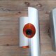 Space Age wall lamps - Brushed and orange aluminium - 1970