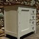 Antique sideboard / charming solid pine workshop furniture with a patina.