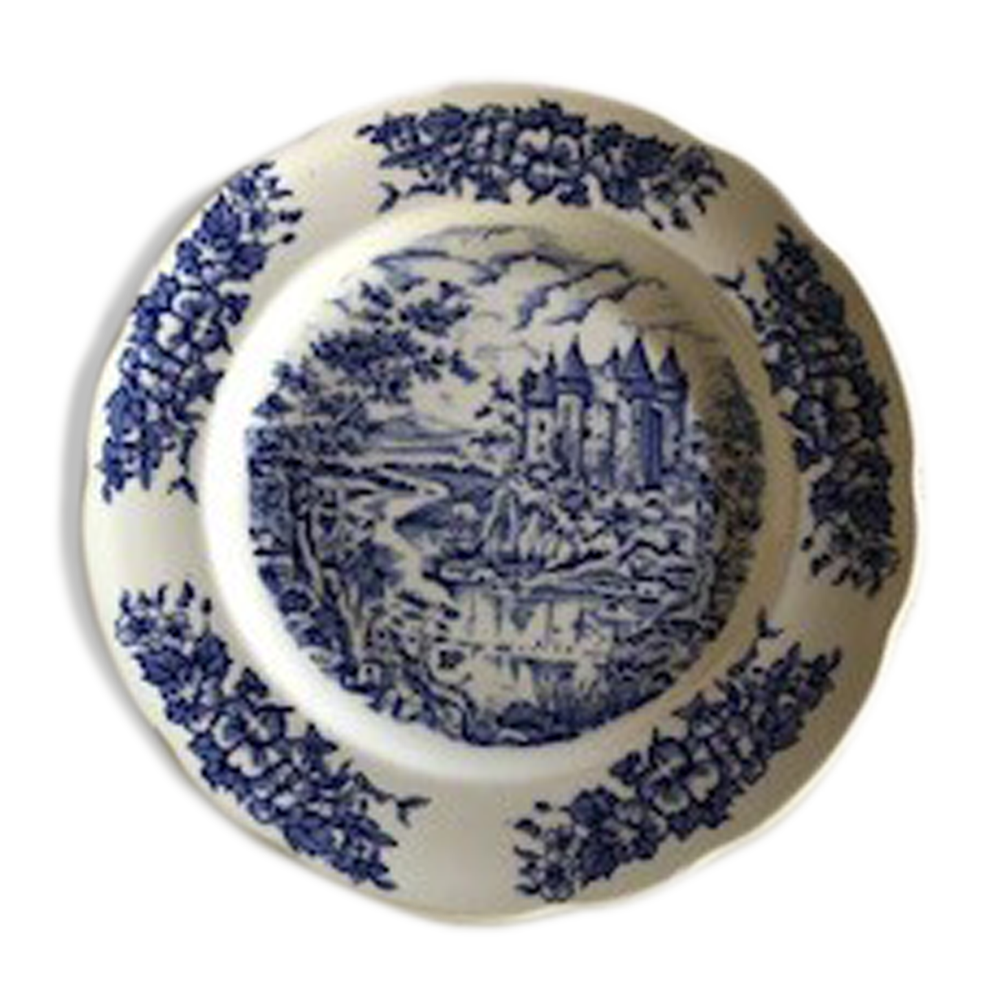 Lot Of 9 Plates Chateau Motif Porcelaine Pyro Blan Selency