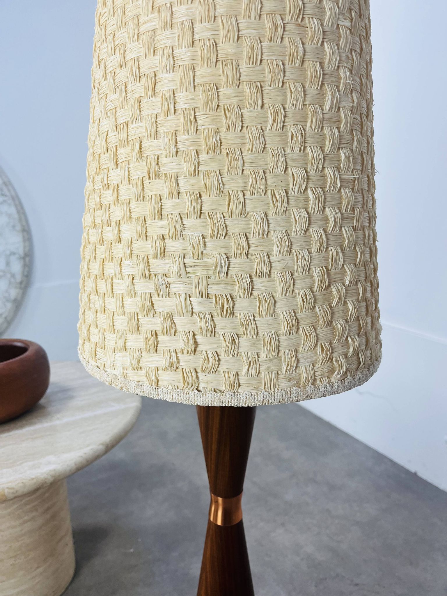 Scandinavian diabolo floor lamp in teak by Parker Knoll, 1960s