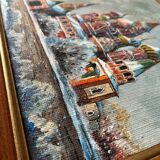 HST painting Saint Basil's Cathedral under the snow Moscow Russian school