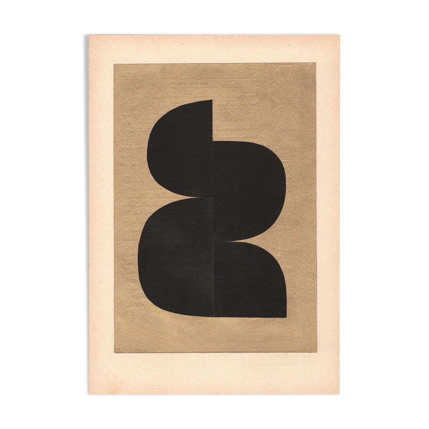 Abstract composition without frame single piece dated and signed