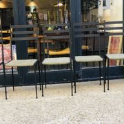 6 chaises métal noir et tissu vert design italien
