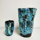 Pair of vintage Cyclops vases, Ice Cream Parlour enamels, 60s / 70s