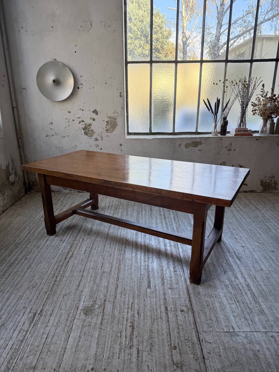 Rustic farmhouse table, solid oak, 2m