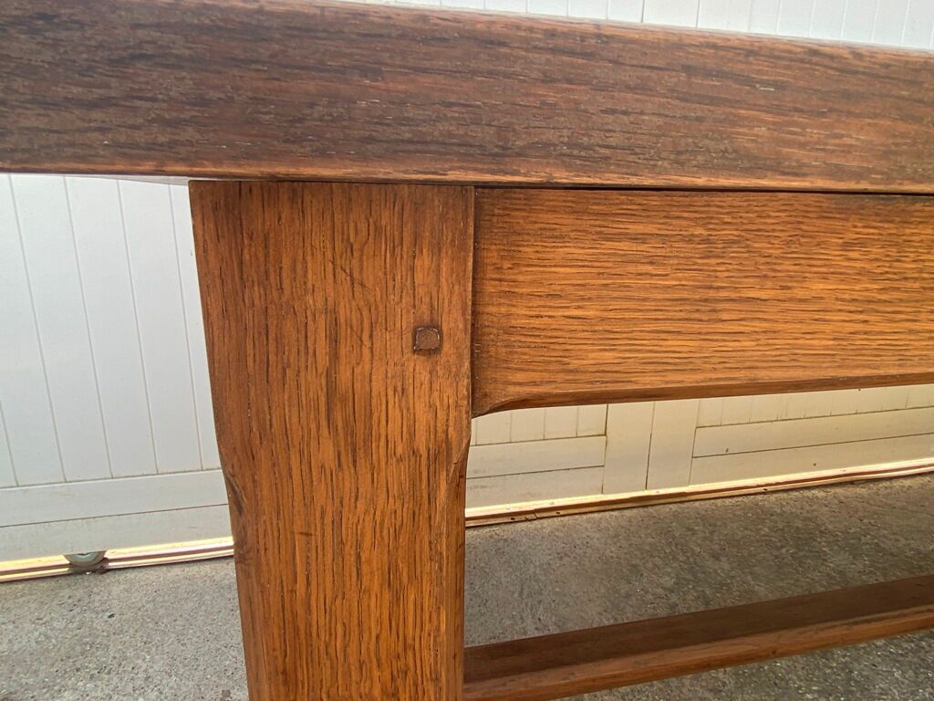 Farmhouse dining table in solid oak 1980