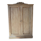 2-door chest of drawers in solid wood with pediment