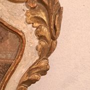 Miroir XVIIIème italien en bois doré et peint
