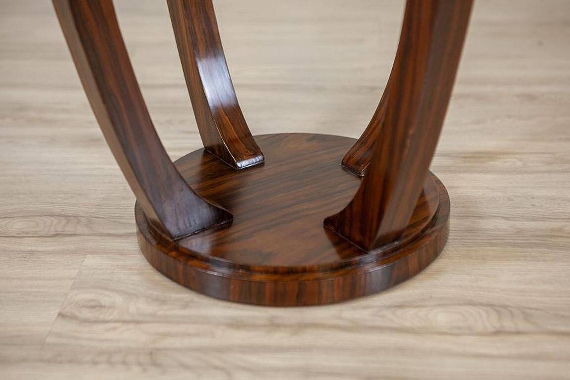 Late 20th Century Art Deco Round Mahogany Side Table, 1950s