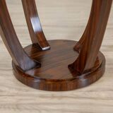 Late 20th Century Art Deco Round Mahogany Side Table, 1950s