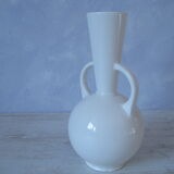 White glazed earthenware ceramics Design contemporary vase