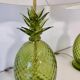 Pair of Italian Art Deco Pineapple Murano Glass Lamps with Lampshades