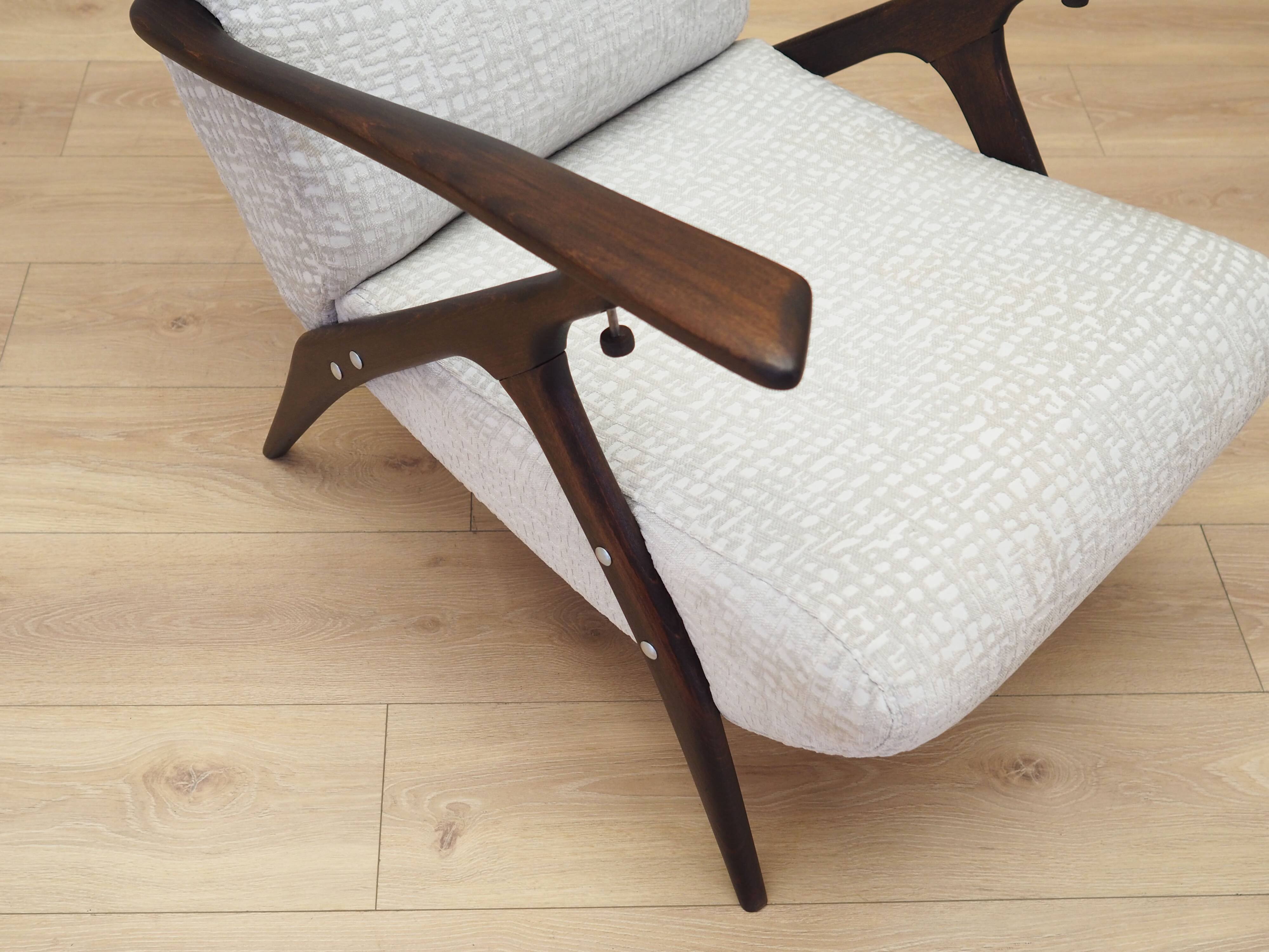 Beech armchair, Italian design, 1970s, production: Italy
