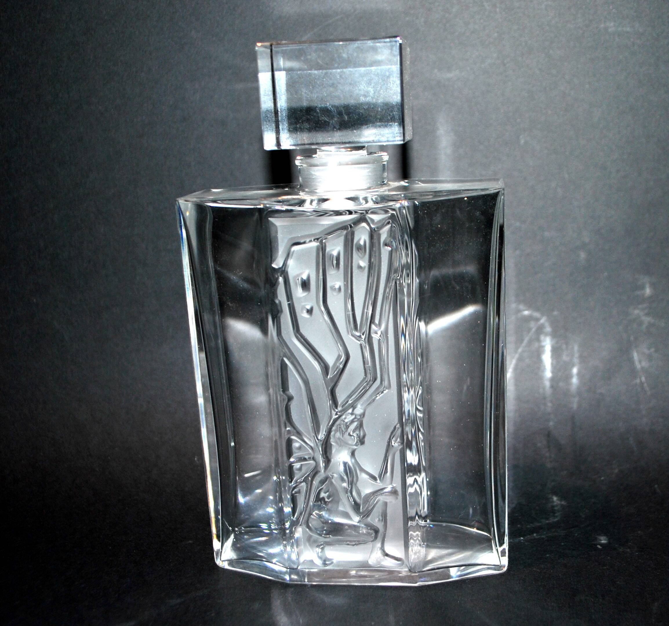 Carafe Flacon ICARE en cristal dépoli signé et numéroté 2006 LALIQUE FRANCE