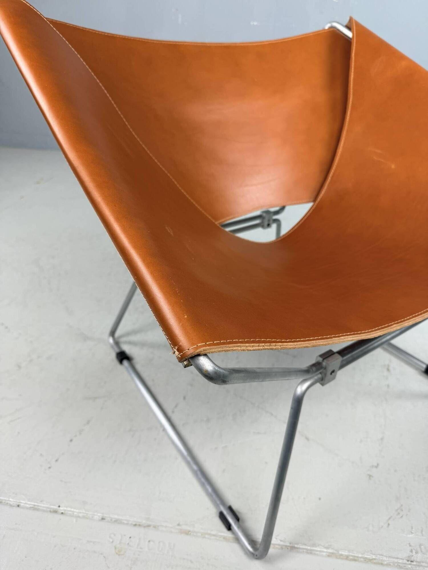 Pierre Paulin AP-14 cognac leather armchair for A. Polak, 1955
