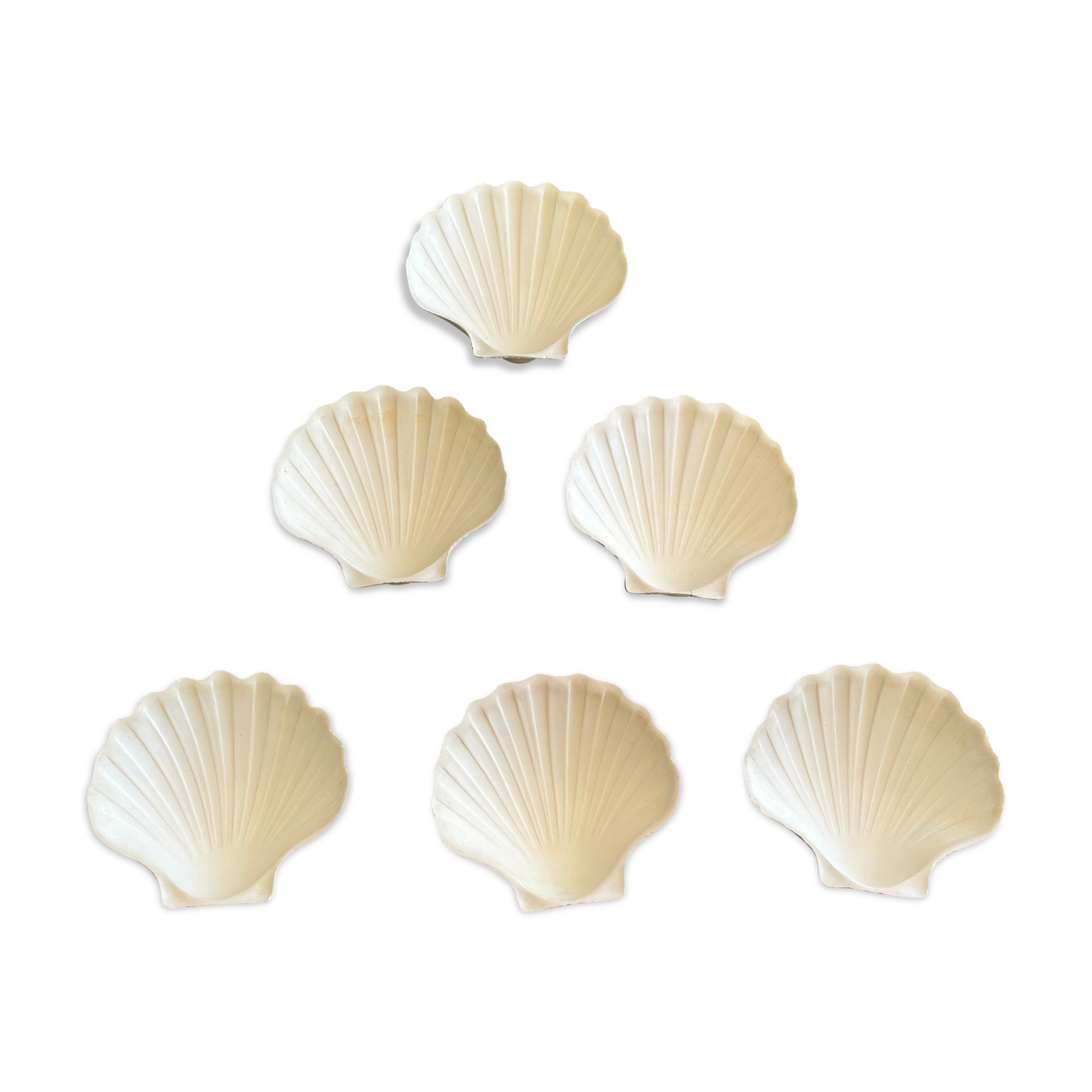 Lot de 6 coupelles coquillages en céramique