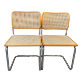 Pair of mid century Cesca chairs by Marcel Breuer