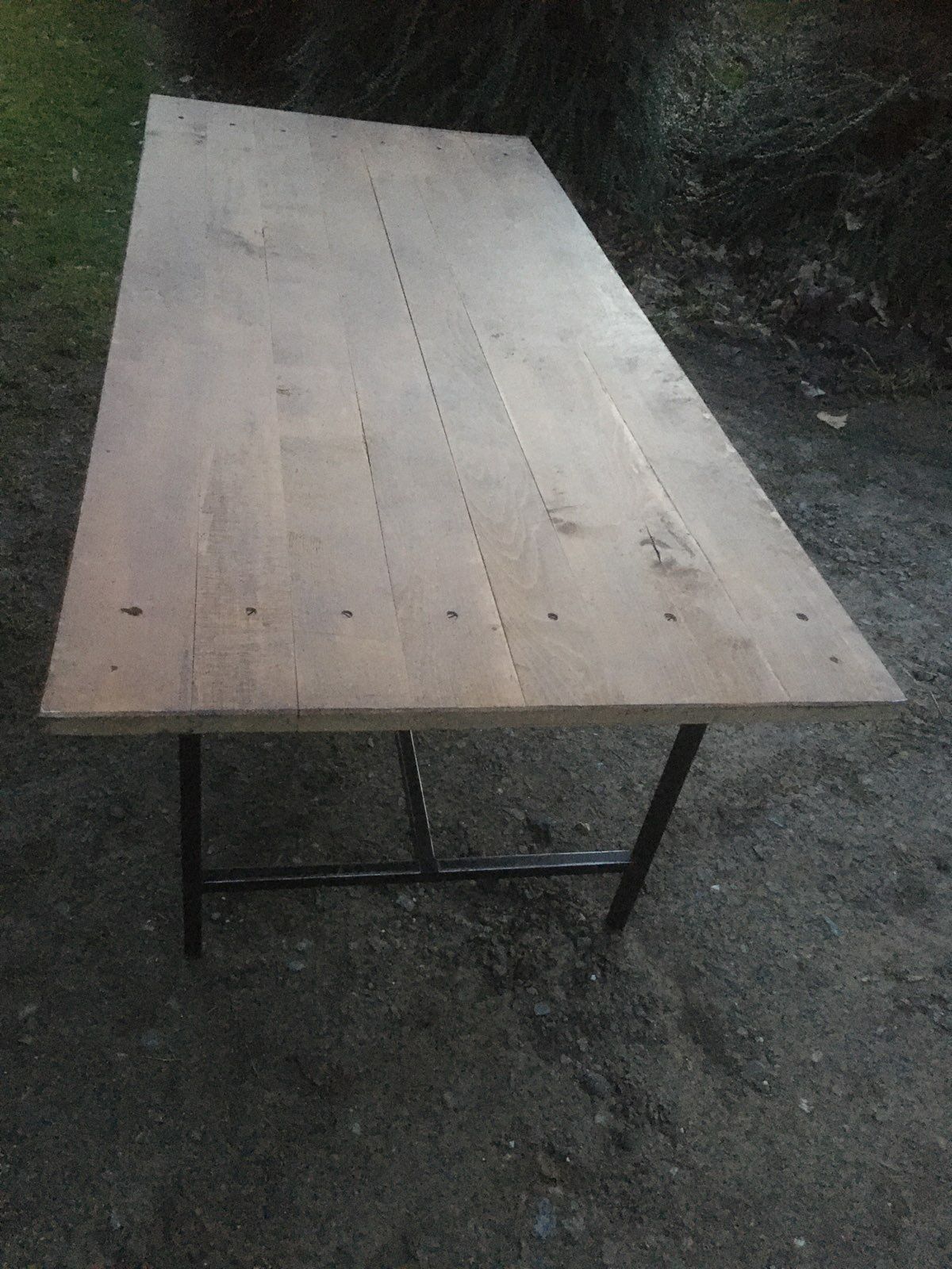 Industrial table wood metal