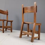 Set of 8 Brutalist Spanish Dining Chairs, 1950s