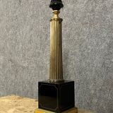 Vintage lamp foot in black marble and gilded bronze from the 60s-70s