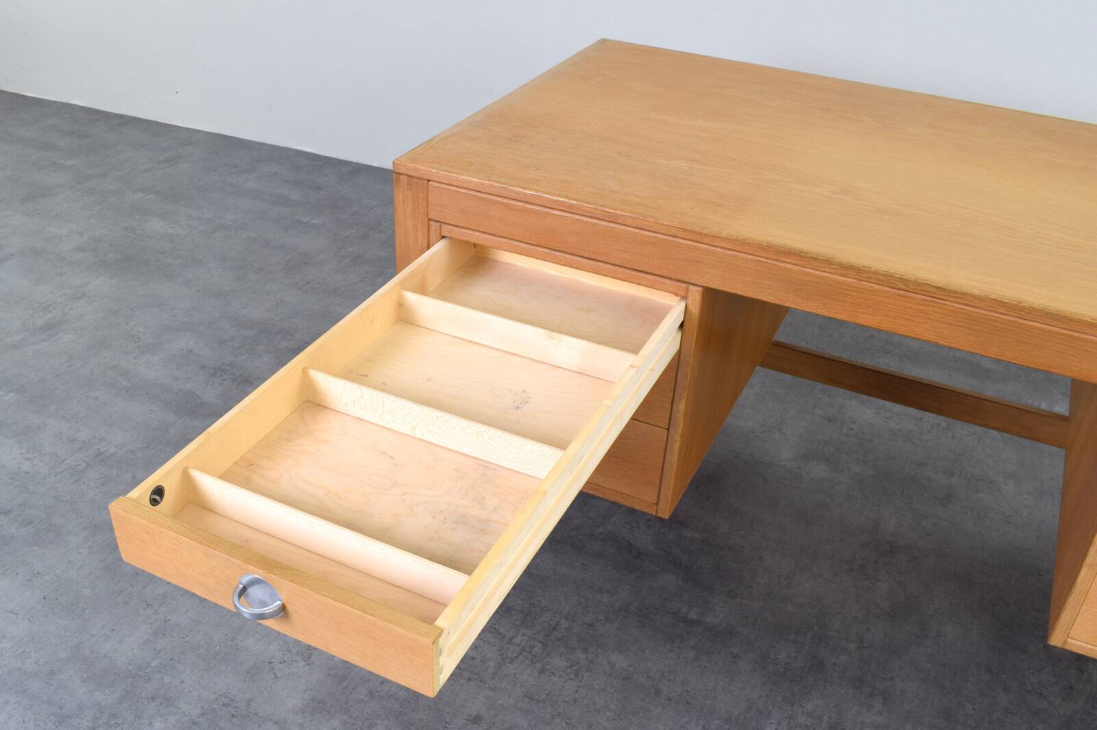 Mid-Century Oak Desk by Chr. Rasmussen for Randers Møbelfabrik, 1970s.
