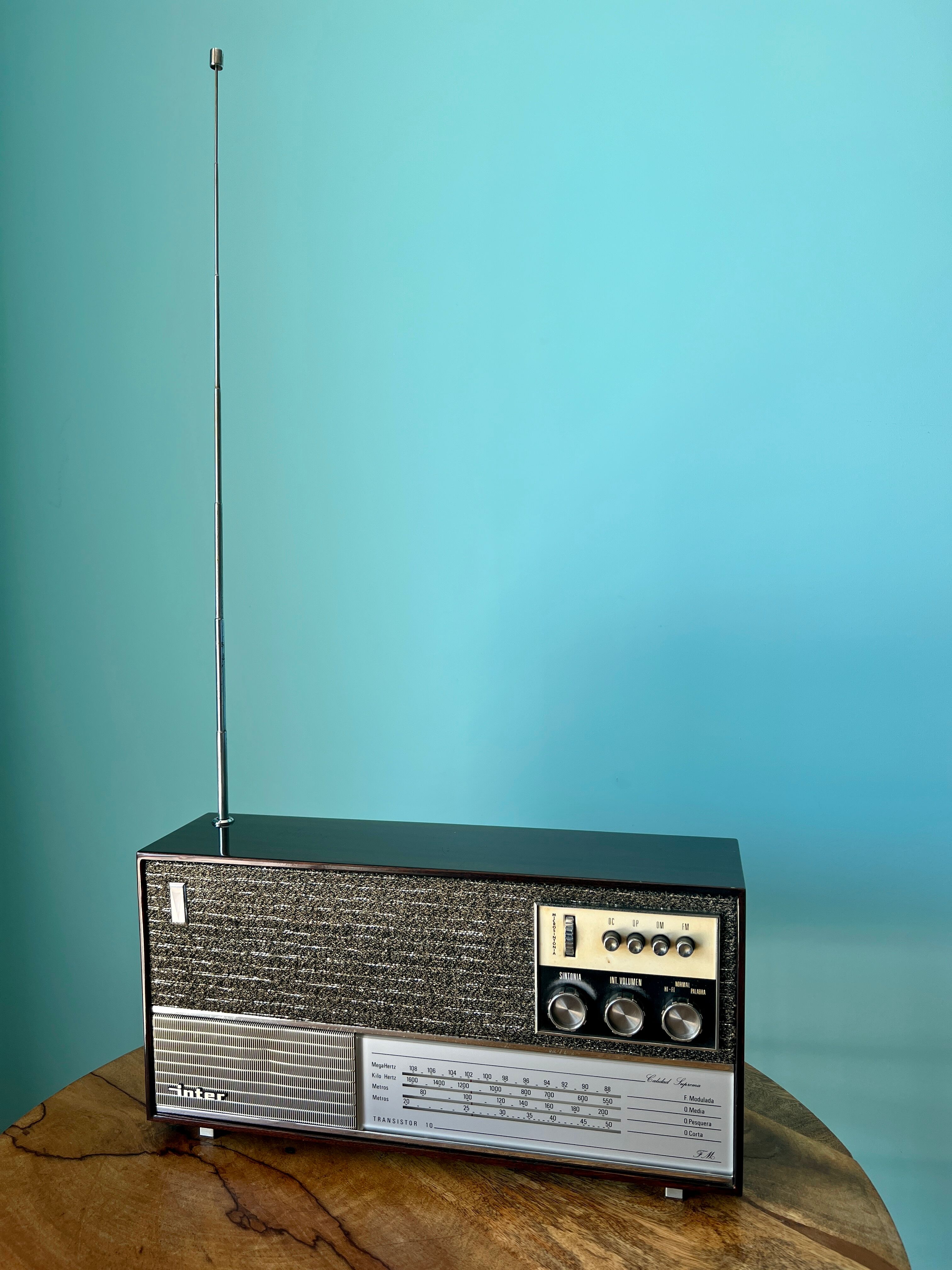 Transistor radio from the 70s, inter brand, for mid century modern apartment decoration